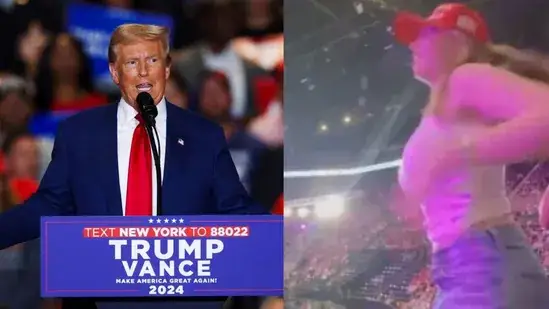 Video: Donald Trump ಚುನಾವಣಾ ಪ್ರಚಾರದ ವೇಳೆ ಯುವತಿ ಅನುಚಿತ ವರ್ತನೆ; ತುಂಬಿದ ಸಭೆಯಲ್ಲಿ 'ಎದೆ' ಪ್ರದರ್ಶನ