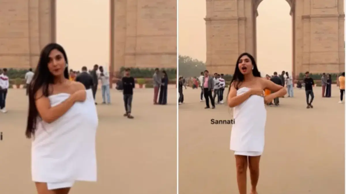 ಪುರುಷರ ದಿನ: ಬರೀ ಟವೆಲ್ ಸುತ್ತಿಕೊಂಡು India Gate ಬಳಿ Dance ಮಾಡಿದ ಯುವತಿ, Video ವೈರಲ್